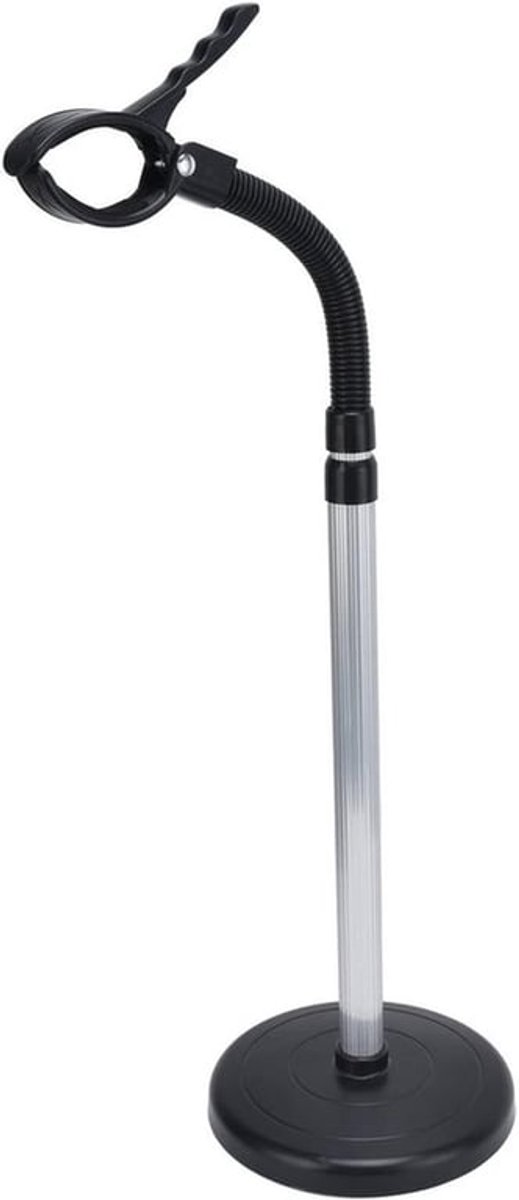 Verstelbare Haardroger Houder met 360° Rotatie voor Badkamer en Kapsalon, 18 x 68.5 - 97 cm, Ideaal voor Thuisgebruik en Professioneel Gebruik
