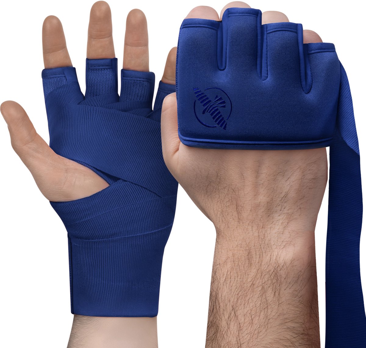 Hayabusa Knuckle Guard Hand Wraps Blauw met extra knokkelbescherming - M