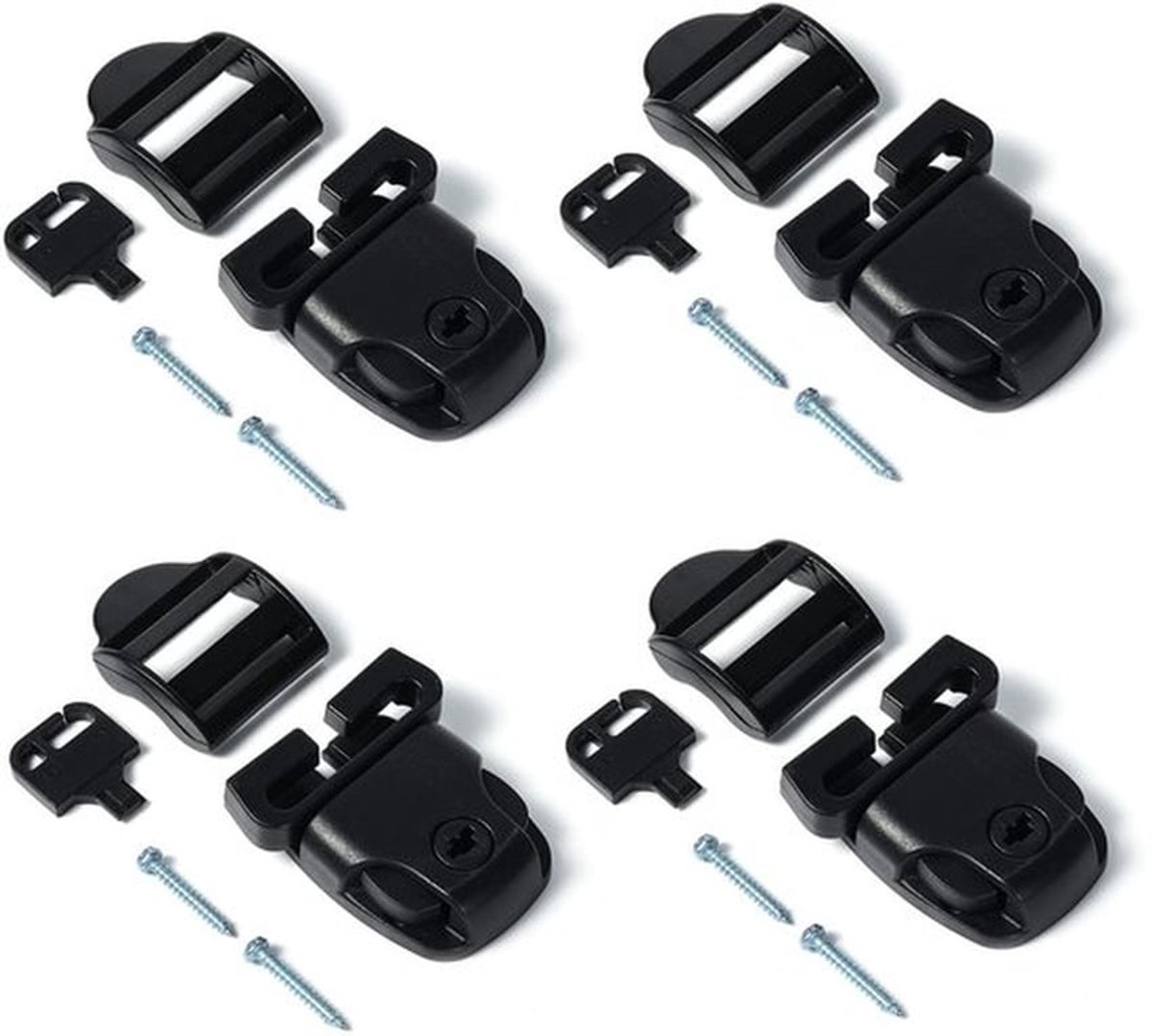 Hot Tub Cover Clips - Vervangende Reparatie Kit - 4 Stuks - Kunststof - Inclusief Sleutel/Schoeven - Voor Hot Tub Cover Bandjes - Bubbelbad Clips