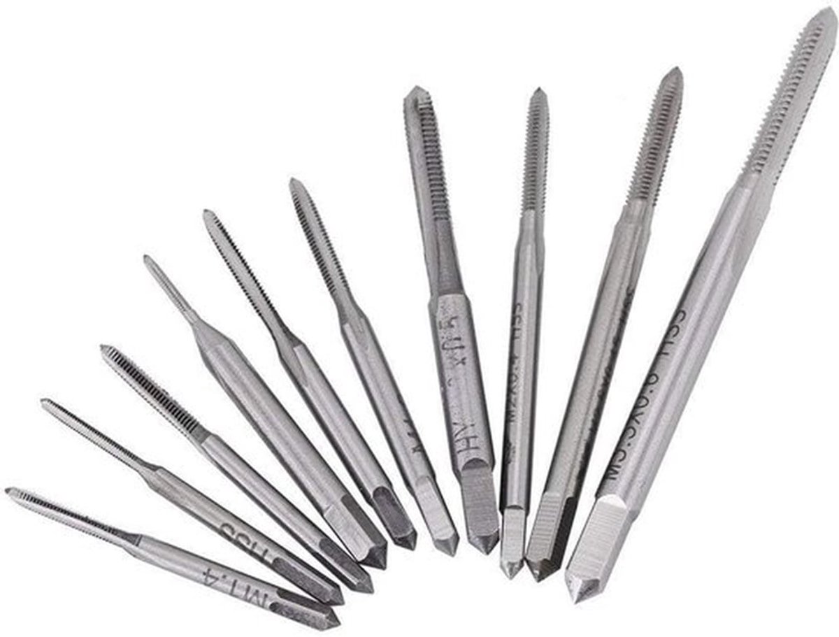 Draadkranen 10 stuks - M1 tot M3.5 - Hoge snelheid staal - Duurzaam - Hittebestendig - Soepele tapervaring - Tapset