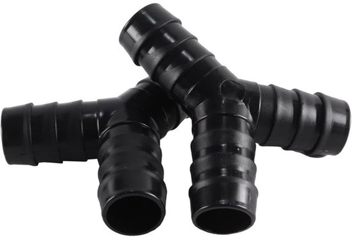Wasmachine Y-splitter 2-weg - 2 stuks - Rubber afdichtringen - Waterdicht - Slangklemmen - Kunststof 73 mm lang - Waterverdeler