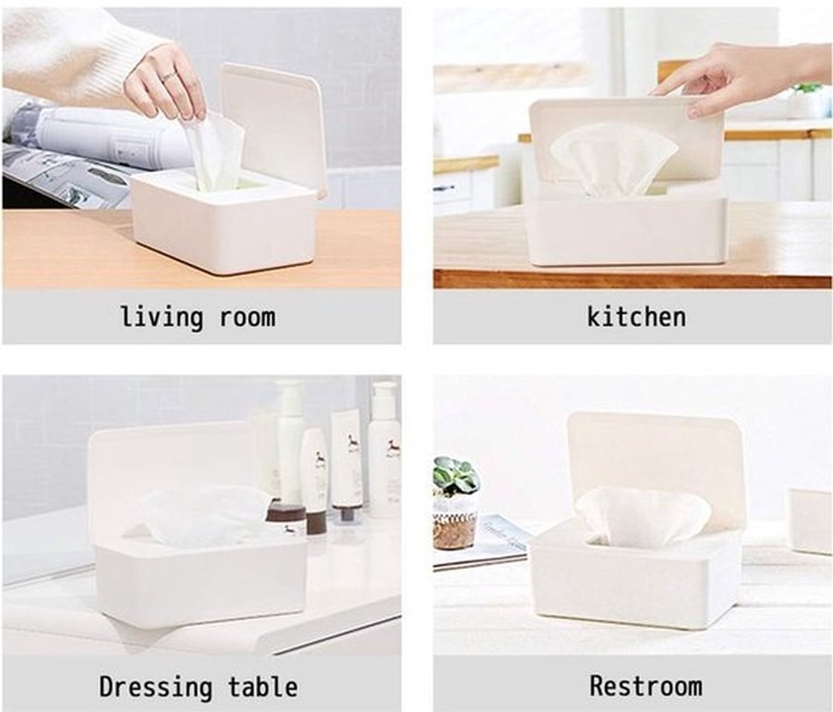 Vochtige Doekjes Dispenser - Kunststof Box - Draagbaar Ontwerp - Hygiënisch Gebruik - Modieus Design - Verkrijgbaar in Kleuren - Doekjesbox