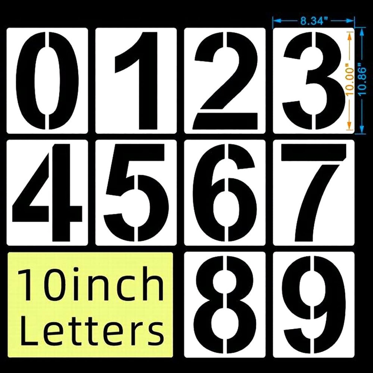 Solidchoice - 10 Inch Herbruikbare Stencils voor Cake en Adresnummer