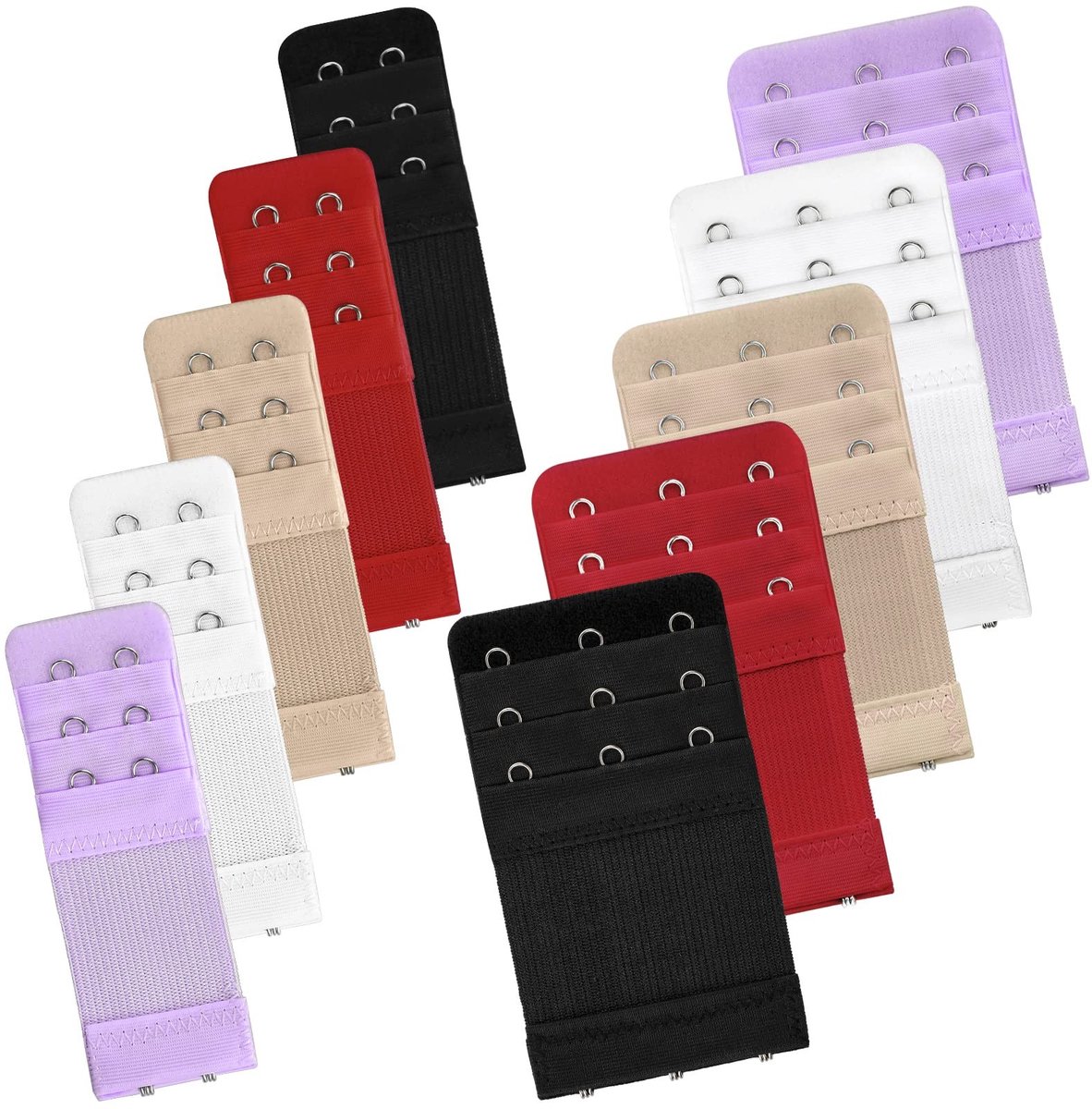 Solidchoice - BH-verlenging met 3 en 2 haken, 10 stuks