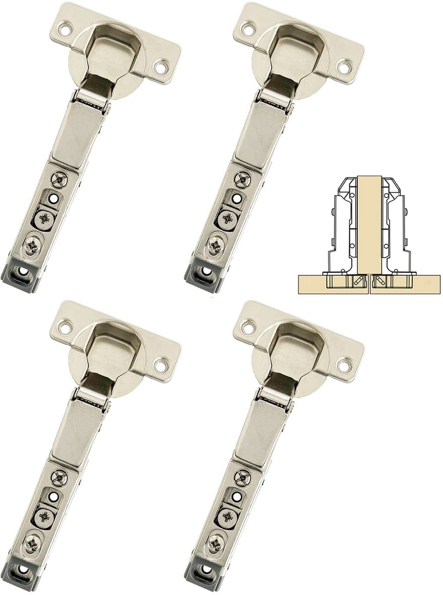 Solidchoice - 95 Graden Half Ingebouwde Soft Close Scharnieren 35mm