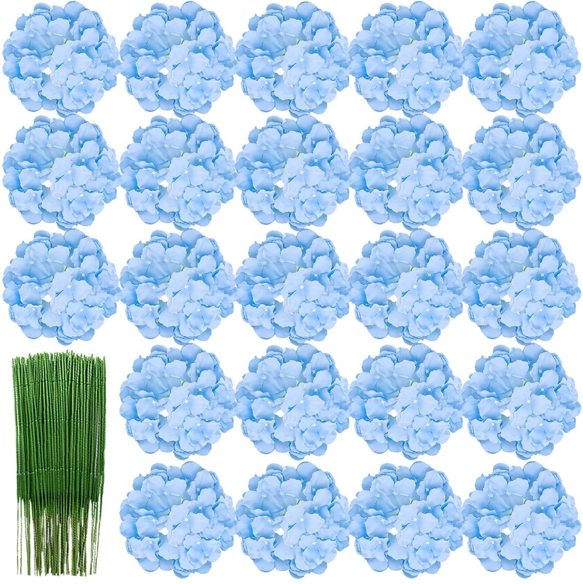 Solidchoice - Set van 28 Kunstmatige Hydrangea Bloemen met Stelen voor Decoratie