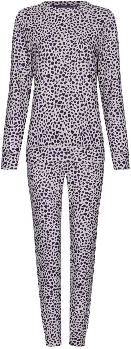 Pastunette - Purple Pebbles - Pyjama - Fleece - Paars/Grijs - Maat 44