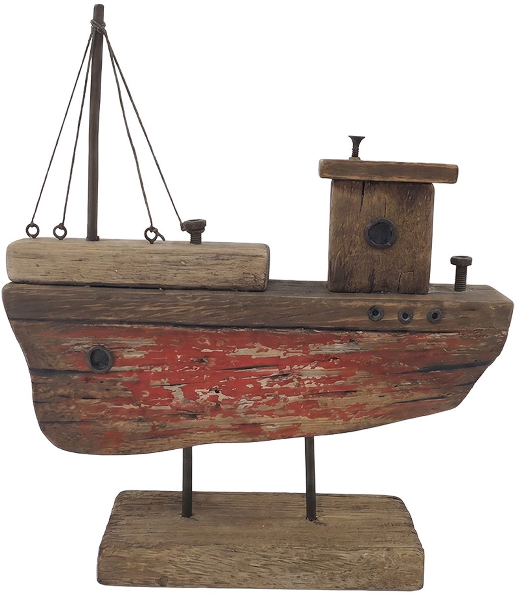 Clayre & Eef Decoratie Model Boot Bruin Hout
