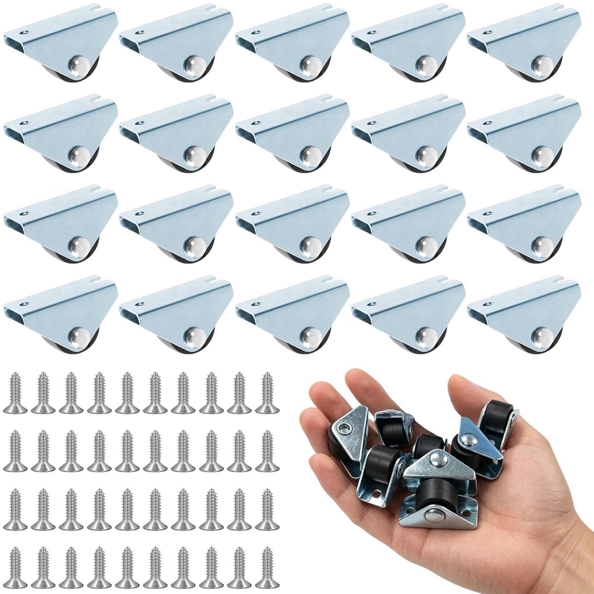 20 stuks wielen voor meubels 15 mm mini meubelwielen zwenkwielen klein - ShopVlot