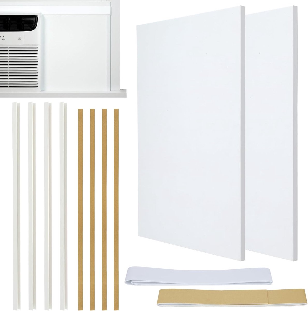2 Pcs Side Insulated Foam Board for Air Conditioners, EVA Air Conditioner Insulation, Summer/Winter Heat and Draw - ShopVlot