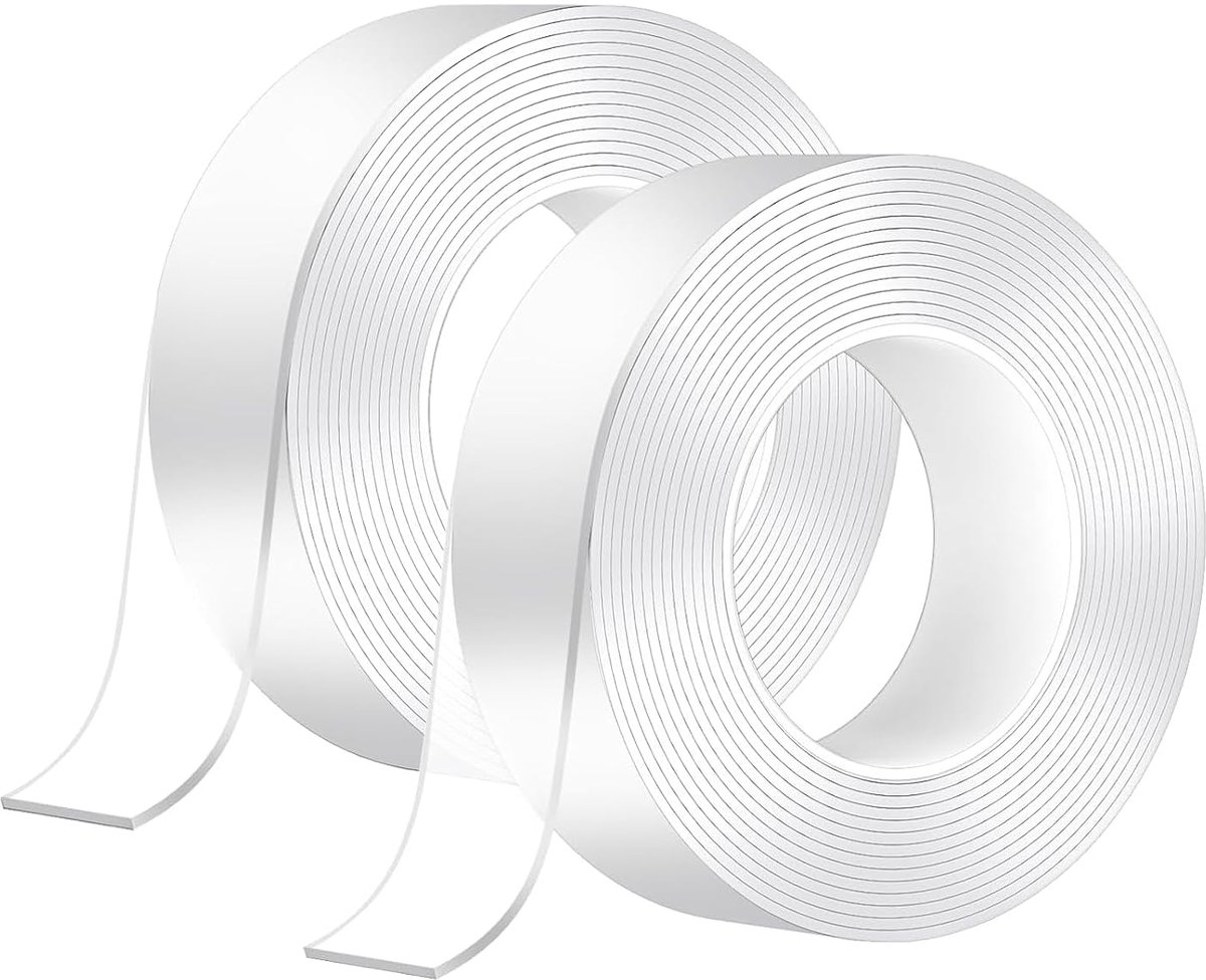 Dubbelzijdig universeel, 3 m x 30 mm, dubbelzijdig, transparant, extra sterk, herbruikbaar, duurzaam voor - ShopVlot