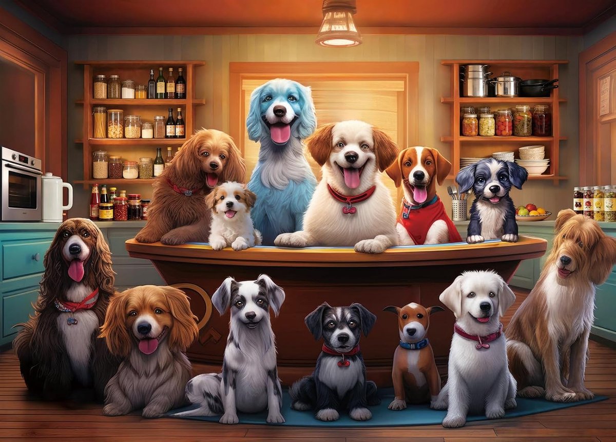 Puzzels voor volwassenen 1000 stuks - honden puzzel met poster - unieke stukken - perfect voor inlijsten - ShopVlot