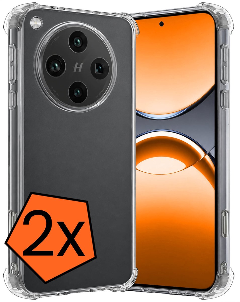 Hoes - 2 Stuks - Geschikt voor OPPO Find X8 Pro - Sterk & Shockproof - Siliconen Case - Back Cover - Telefoon Hoesje Shock Proof - Transparant