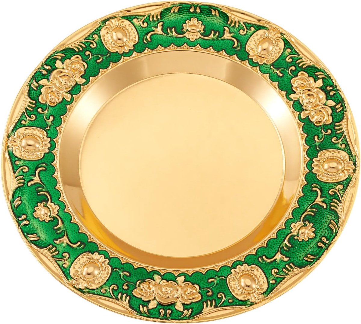 1Pc Vintage Sprekende Tafel Plaat Gouden 20CM Platte Ronde Party Plaat Europese Stijlen Ijzer Panel voor Geur - ShopVlot