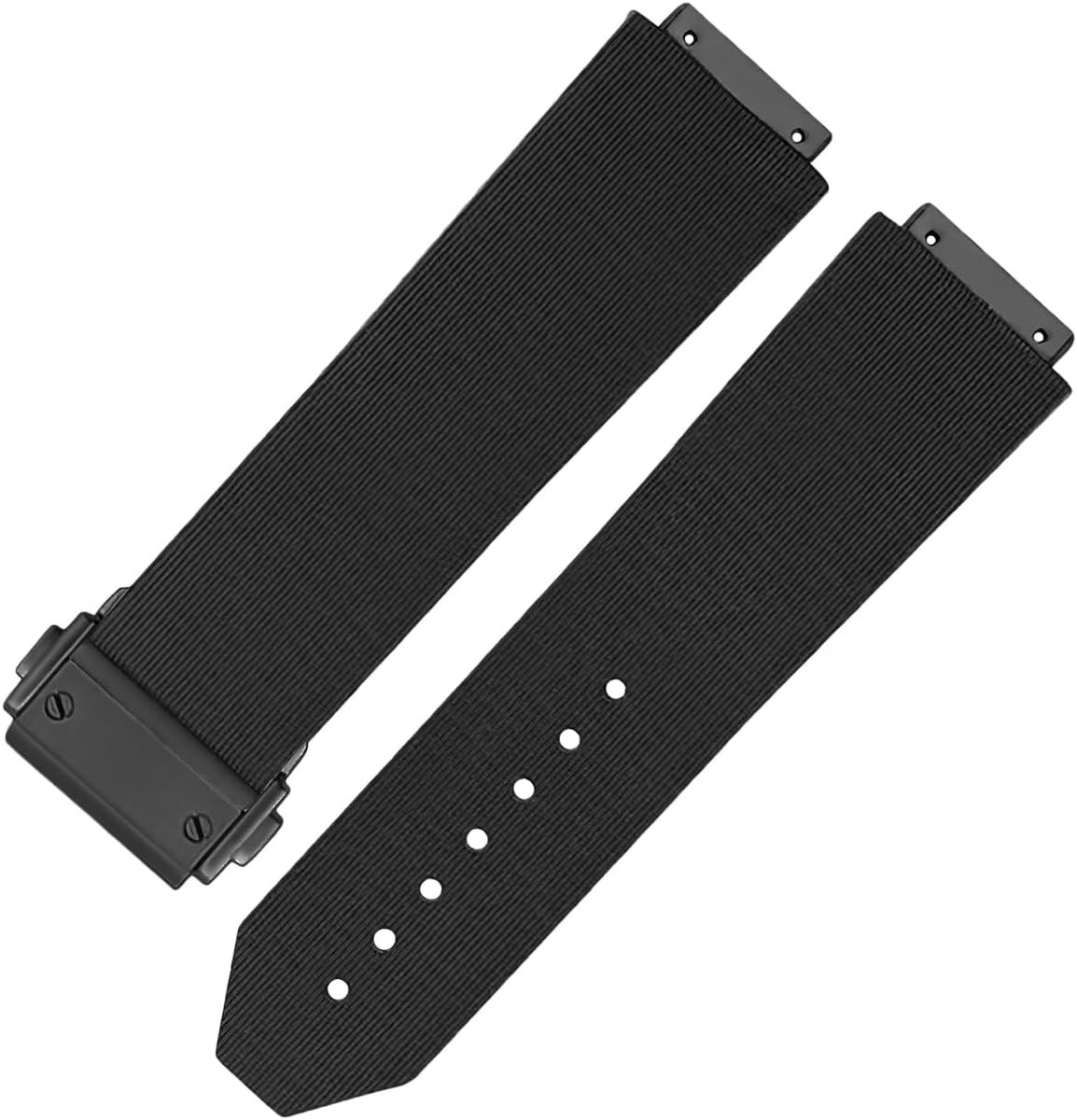 Watch Strap Replacement for Hublot Big Bang Luna Rossa Rubber Band Watch Strap 25 * 19mm (Black & Black) - ShopVlot