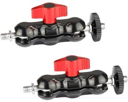 CAMVATE Universal Magic Arm with Double Ball Heads (Red, 2 Pack) - ShopVlot