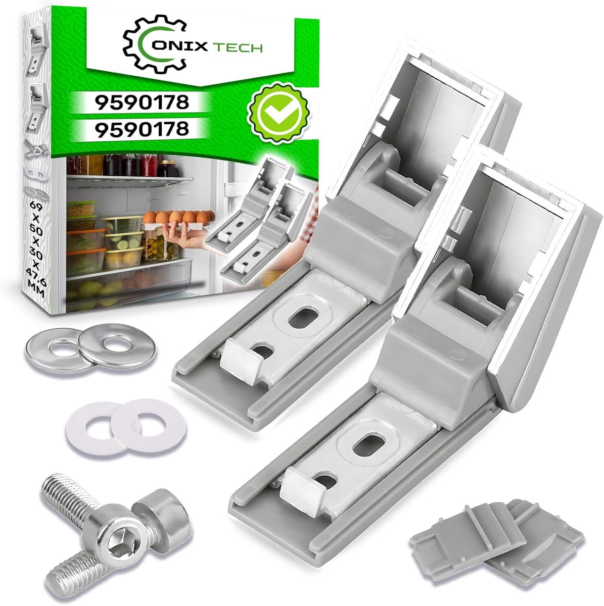2 pieces hinges for refrigerator door handle with original code 9590178 9590124 for Liebherr - ShopVlot