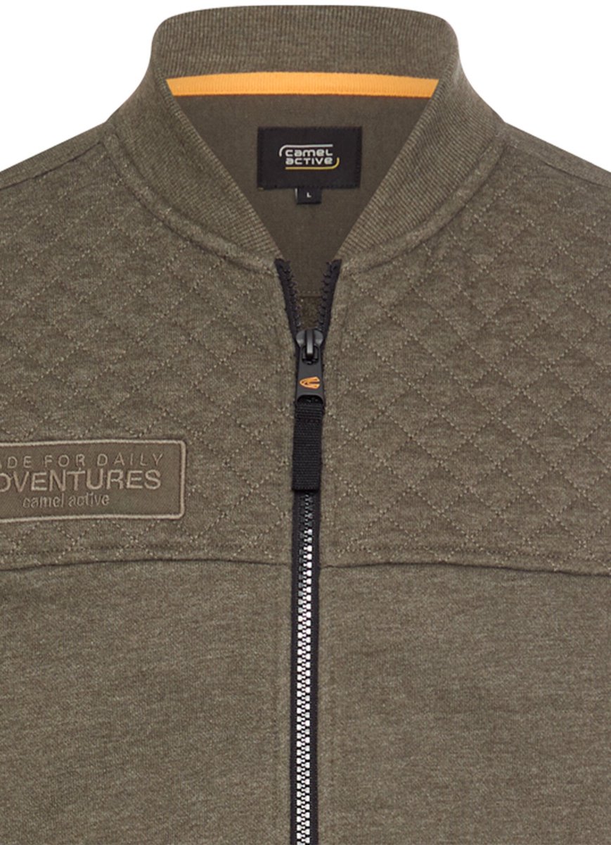 camel active Sweatbomberjack met mouwzak - Maat - Olijfgroenmenswear-L