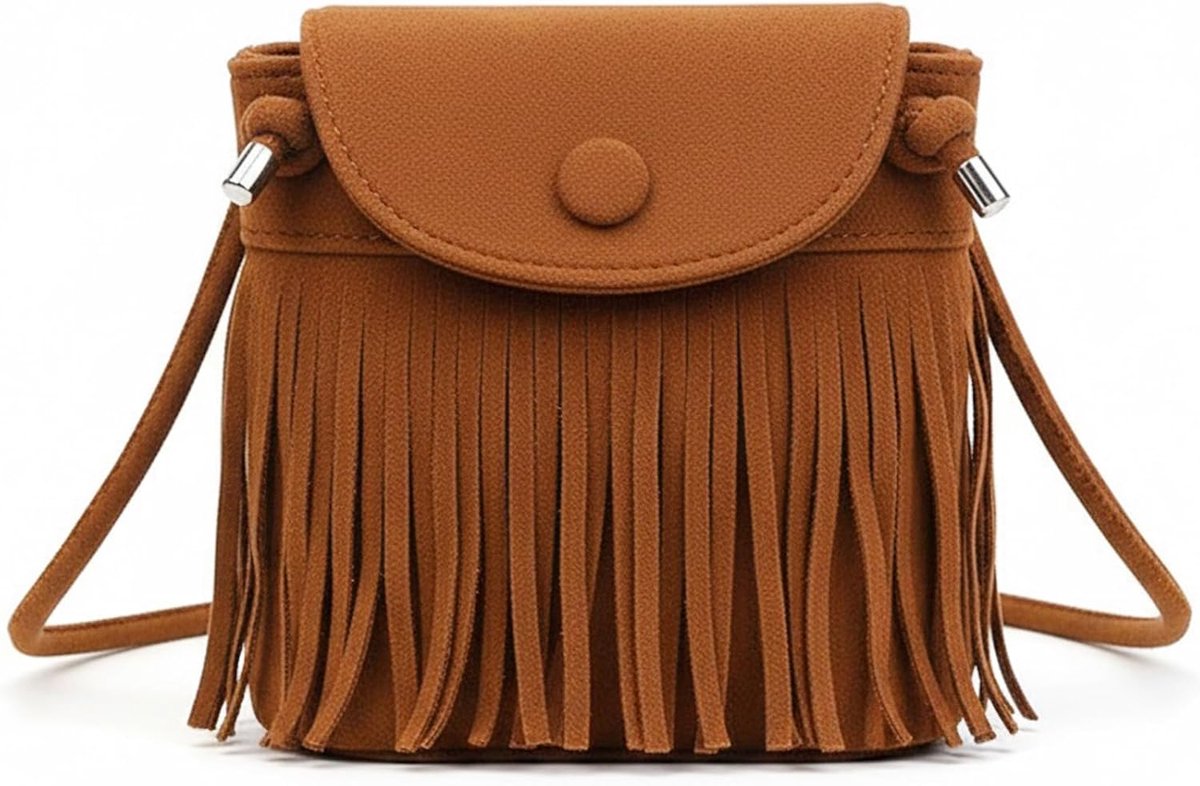 Small Handbag with Tassel Hippie Costume, Retro Saddle Bag, Fashionable Crossbody Shoulder Bag for Women, Boho Y2K - ShopVlot