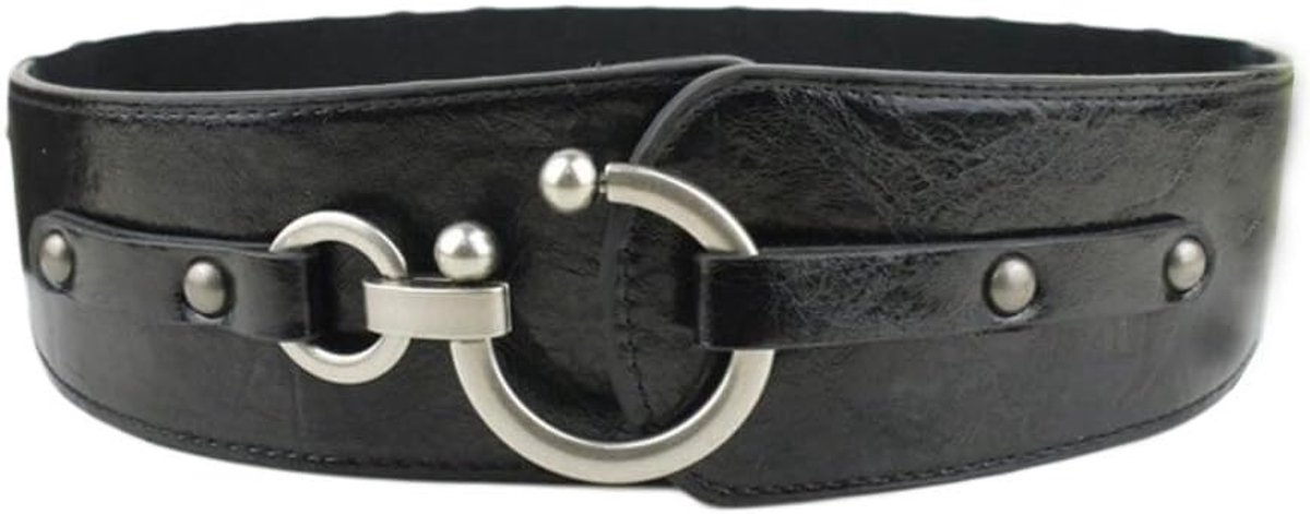 Elastic belt, ladies, jacket, dress, belt, stretch, corset, Black - ShopVlot