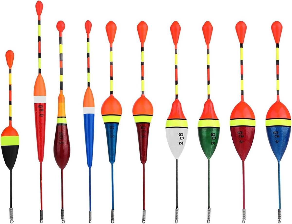 JOYOLA Pack of 10 Oval, Foam Floating Float Colourful High Sensitivity Floats for Trout Fishing and Perch Fishing - ShopVlot