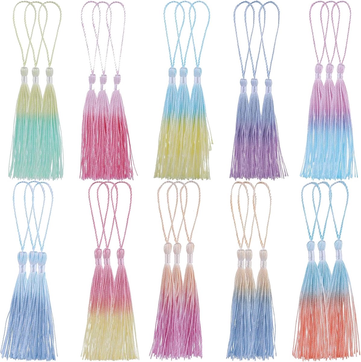 Boekenleggers set van 30 - kleurrijke franjes - zacht polyester - perfect voor DIY projecten - ShopVlot