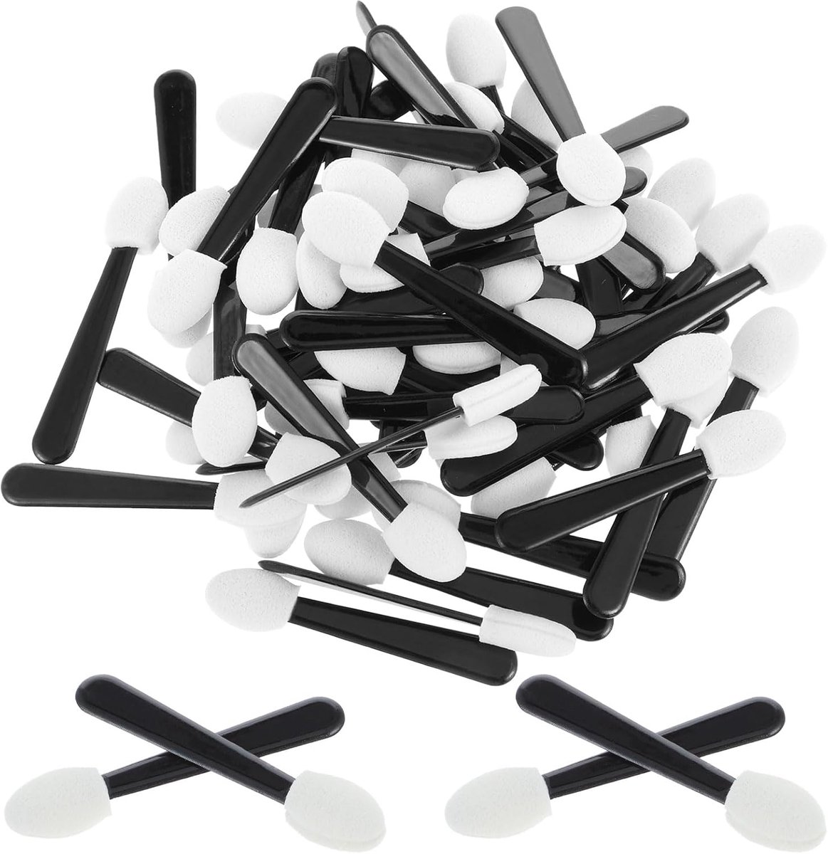 Spons Oogschaduw Applicators 50 Stuks - Wegwerp Mini Borstels - Dubbelzijdig voor Gemakkelijk Aanbrengen - ShopVlot