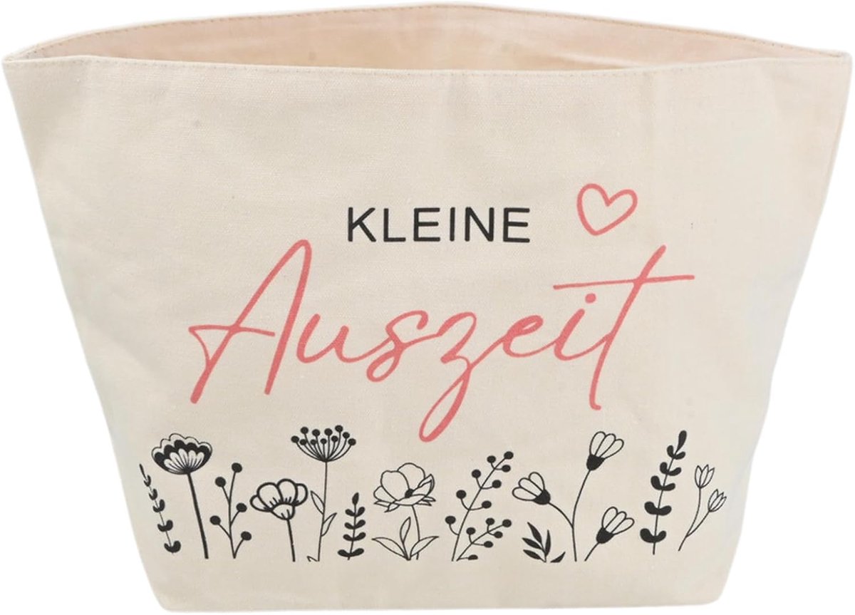 Opvouwbare opbergmand 38 x 16 x 22 cm - beige canvas - multifunctionele organizer - ideaal voor badkamer en keuken - ShopVlot