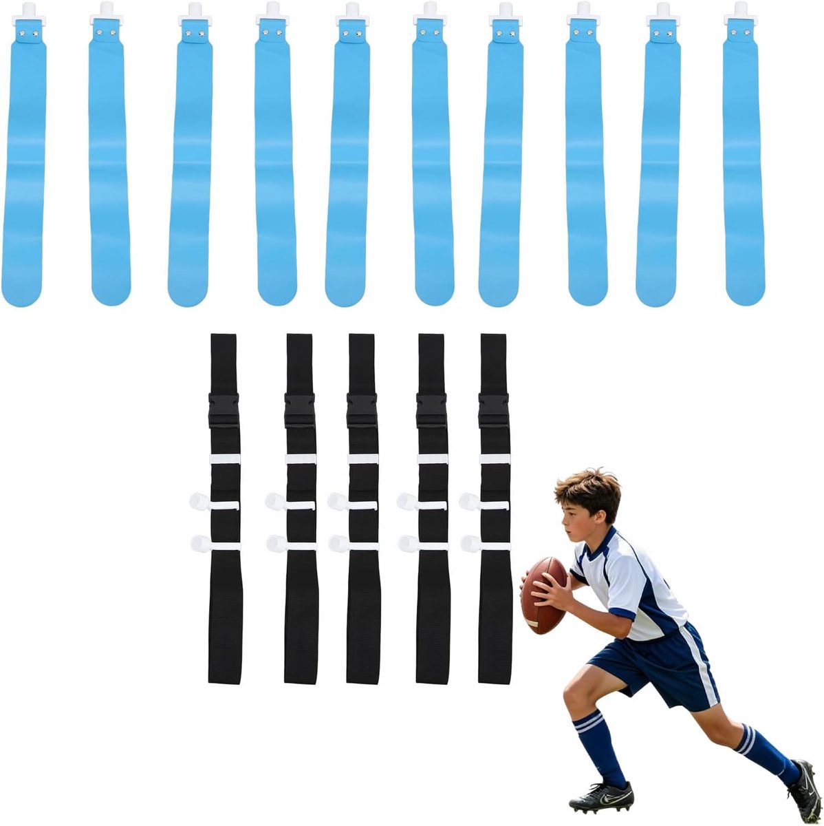 Waist Flag Football Set - 5-delige voetbalriem met verstelbare vlag - sportuitrusting voor training - ShopVlot