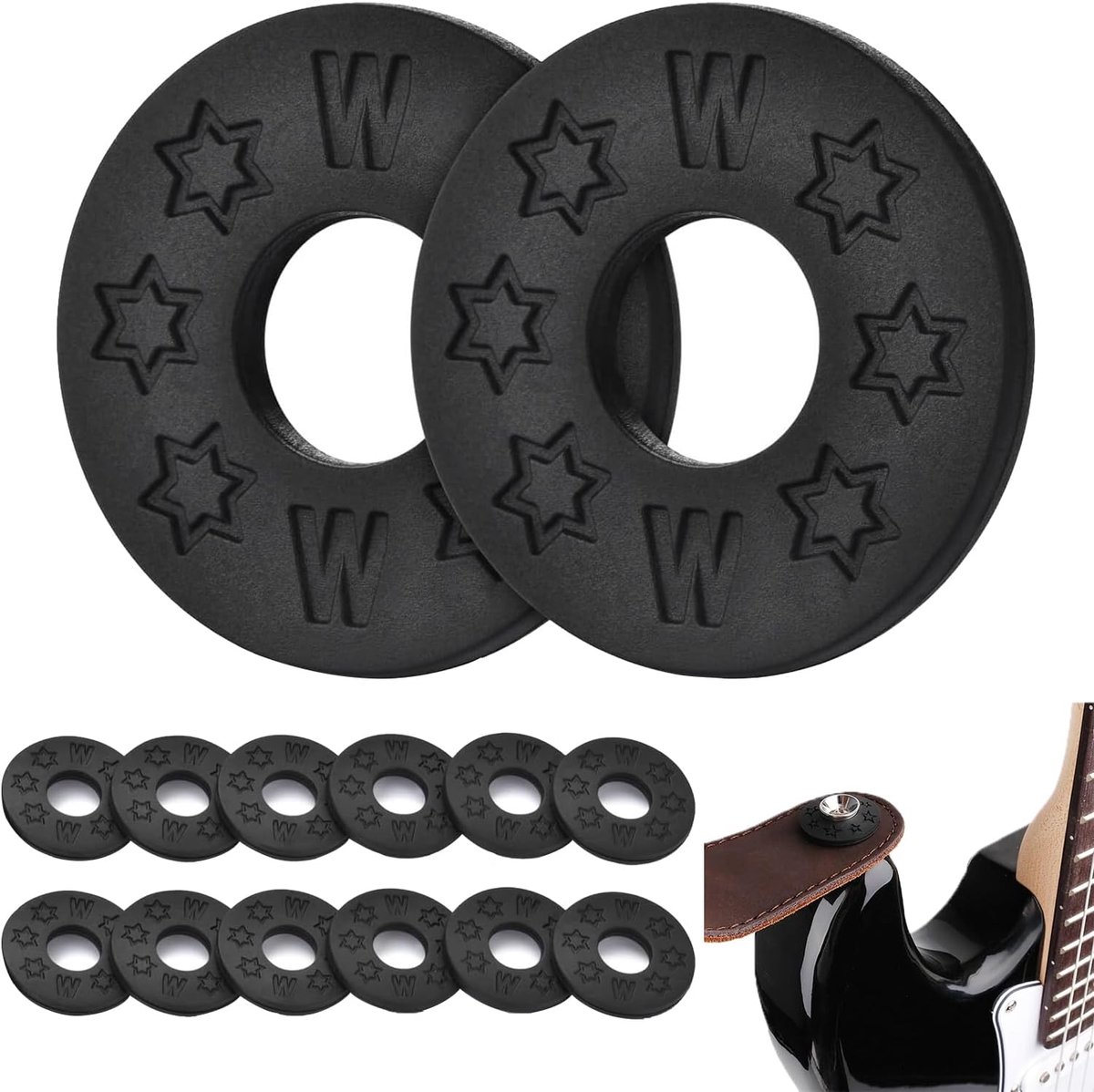 Guitar Strap Pads 12pcs - Siliconen - Strap Locks - Bescherming voor gitaar - ShopVlot