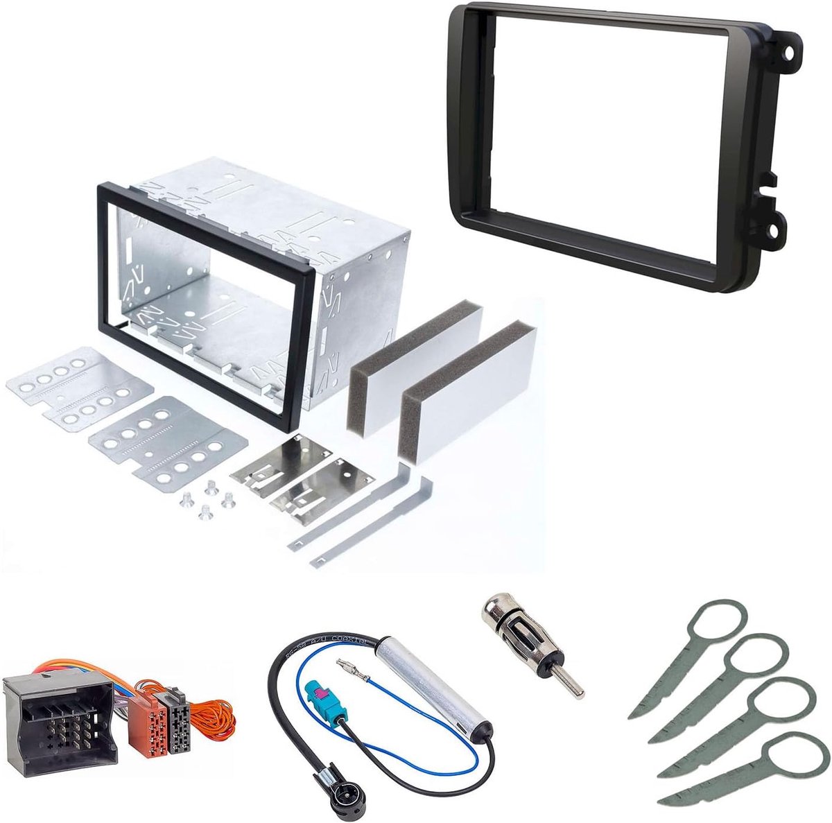Audioproject installatiekit double DIN - compleet - voor VW Golf 5/6, Passat, Skoda Octavia, Seat - ShopVlot
