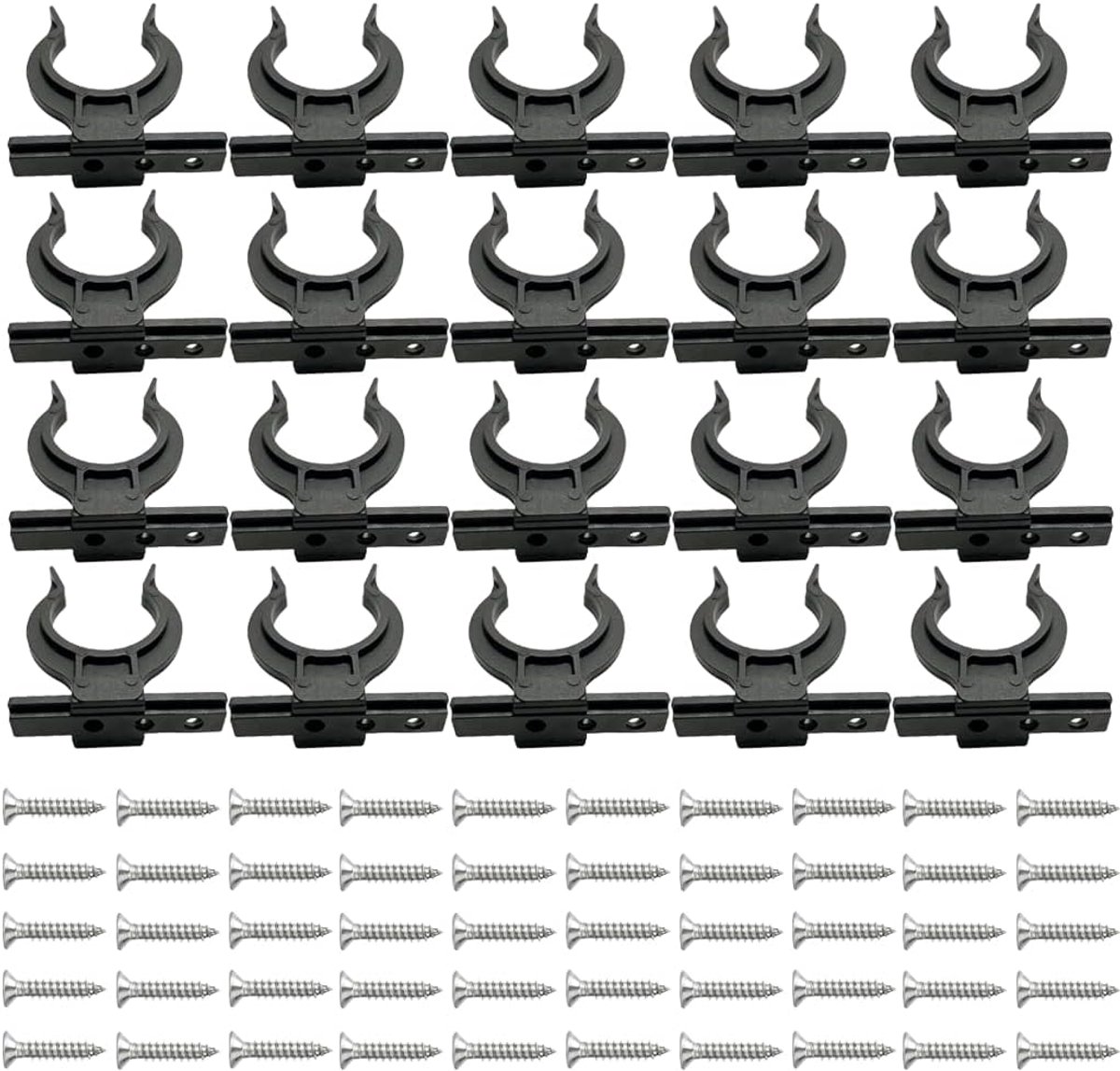 Skirting Clips 20pcs 32-36mm - Zwart kunststof - Robuuste bevestiging - Betrouwbare plint bevestiging - ShopVlot