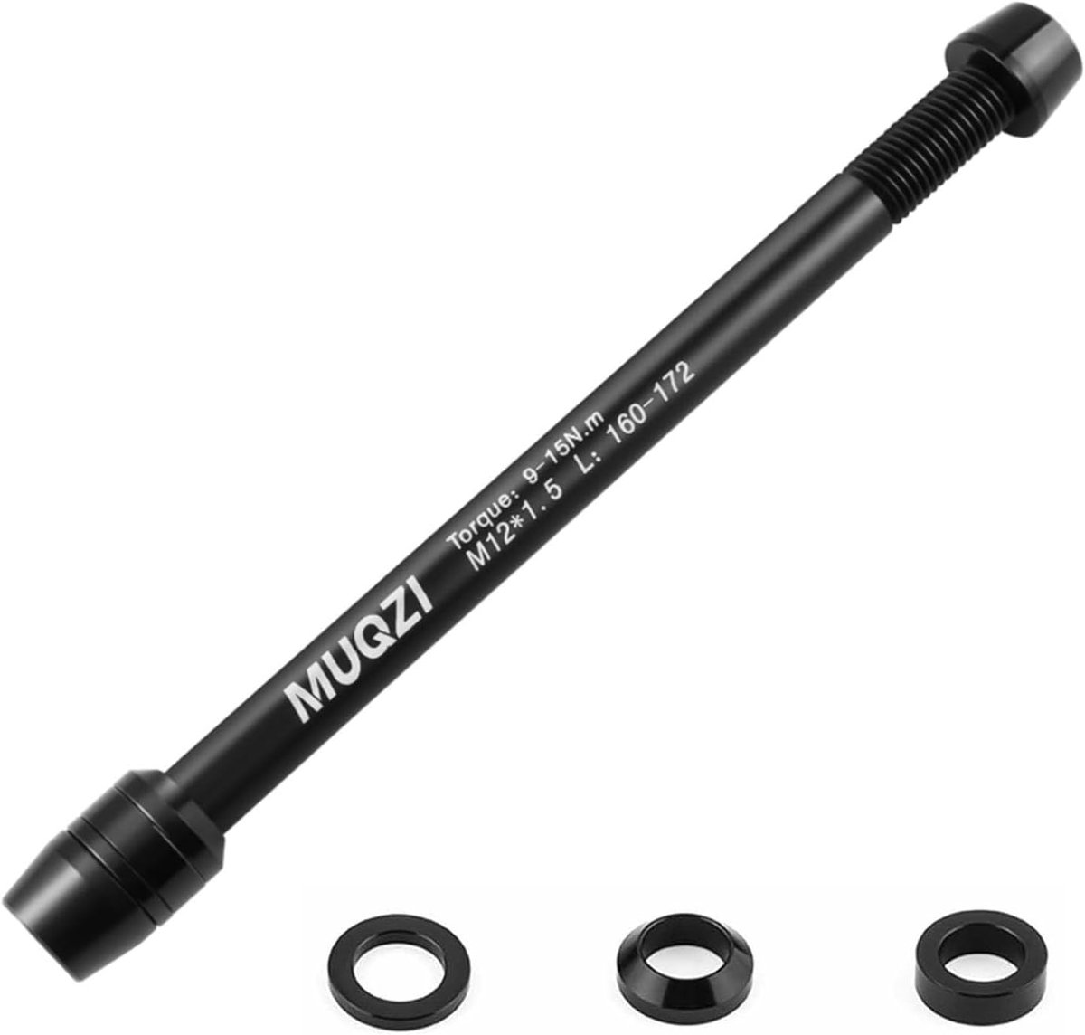 Bicycle Trainer Thru Axle for MUQZI Mountain Bike and Road Bike, M12 x 1.5/1.75 Thread Pitch 160 to 172 mm, Aluminium - ShopVlot