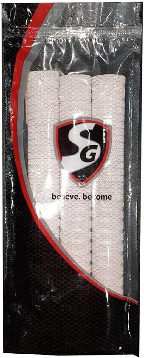 Sg White Hexa Cricket Bat Grip Pack of 3 - ShopVlot