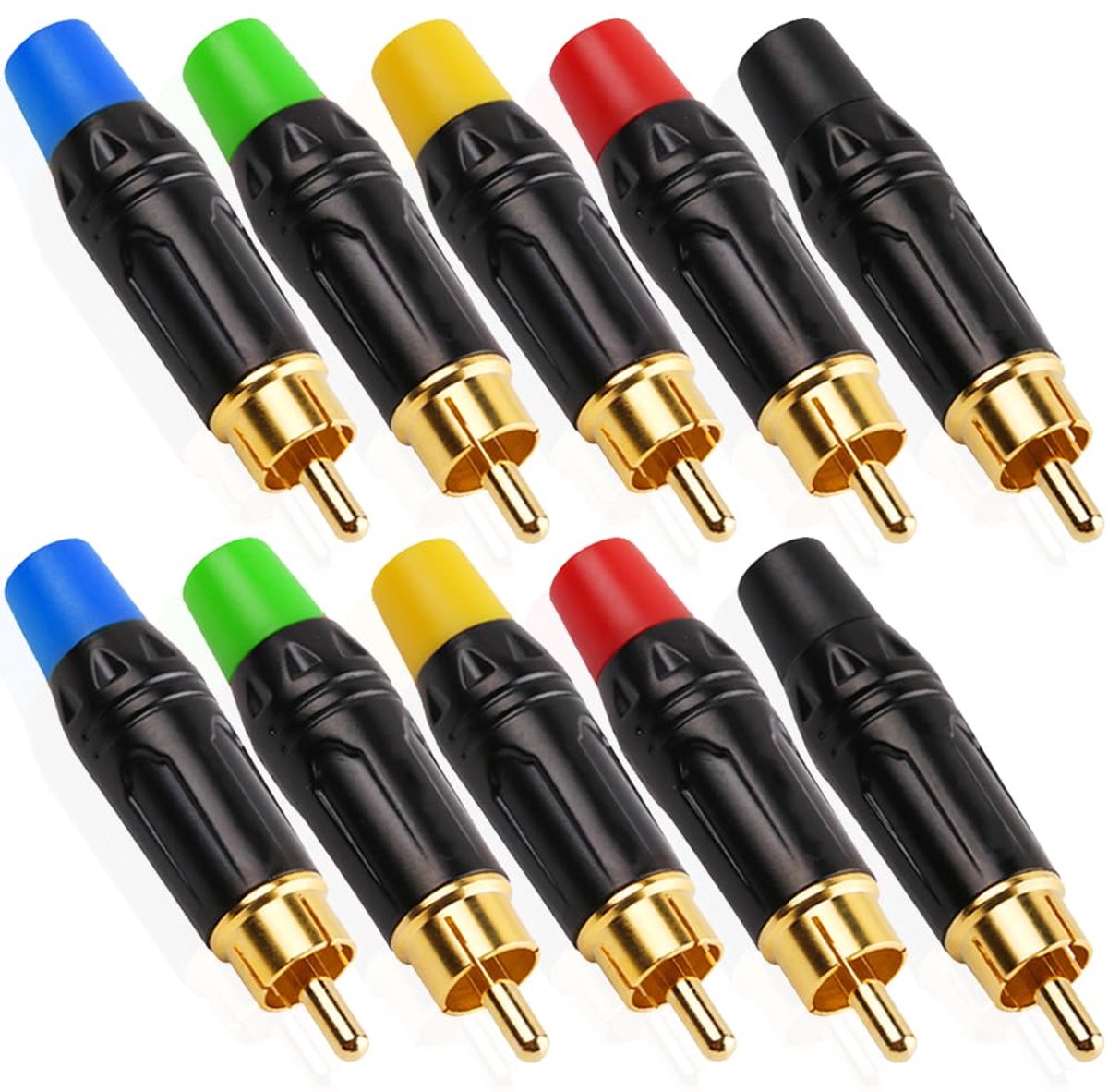 RCA Male Solder Plug, 24K Gold-Plated Audio Phono Video Adapter Connector voor Speaker, Sound Systems, Amplifers (RCA - ShopVlot