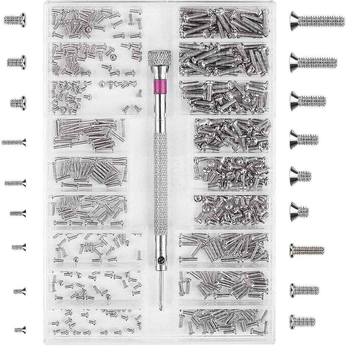 500Pcs Small Screws Assortment Kit M1.2 M1.4 M2 Stainless Steel Micro Repair Screws Small Screws with Screwdriver for - ShopVlot