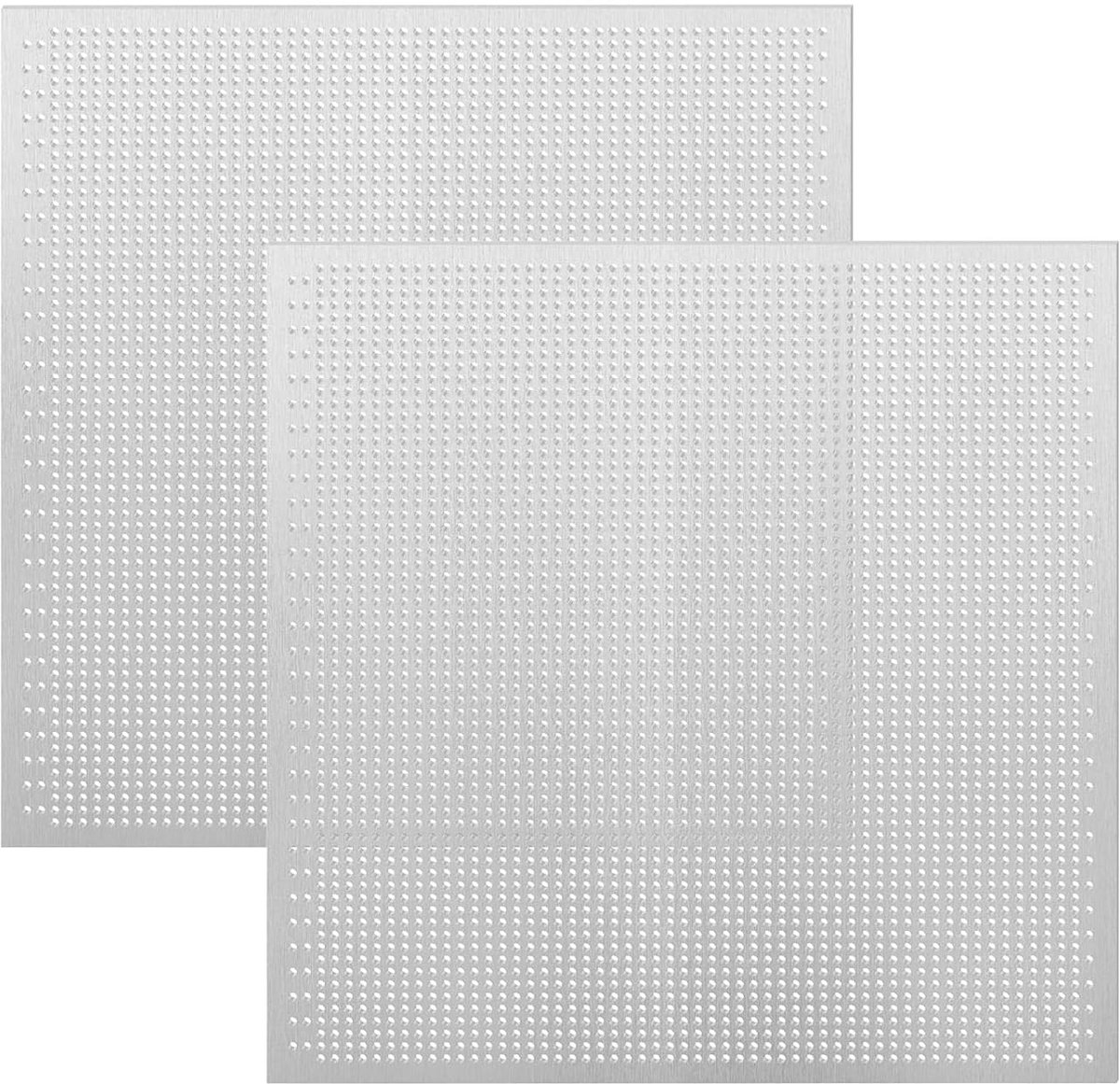 2 x Hole Plates, Stainless Steel, 305 x 305 mm, Thickness 0.3 cm, Perforated Plates, Metal Mesh for Architectural - ShopVlot