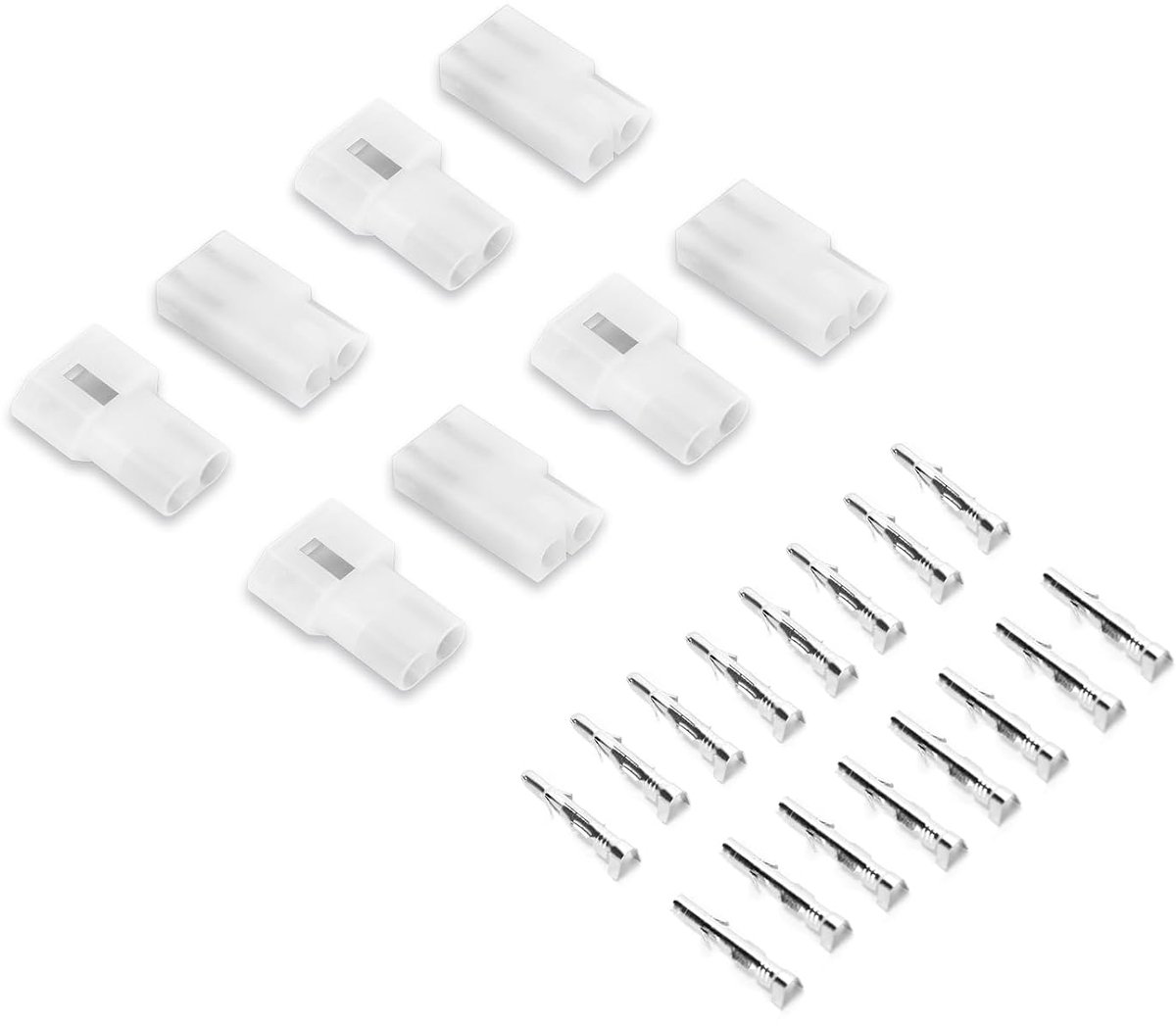 4 sets 2 Pin wit mannelijke en vrouwelijke stekker socket & Terminals Kit - ShopVlot