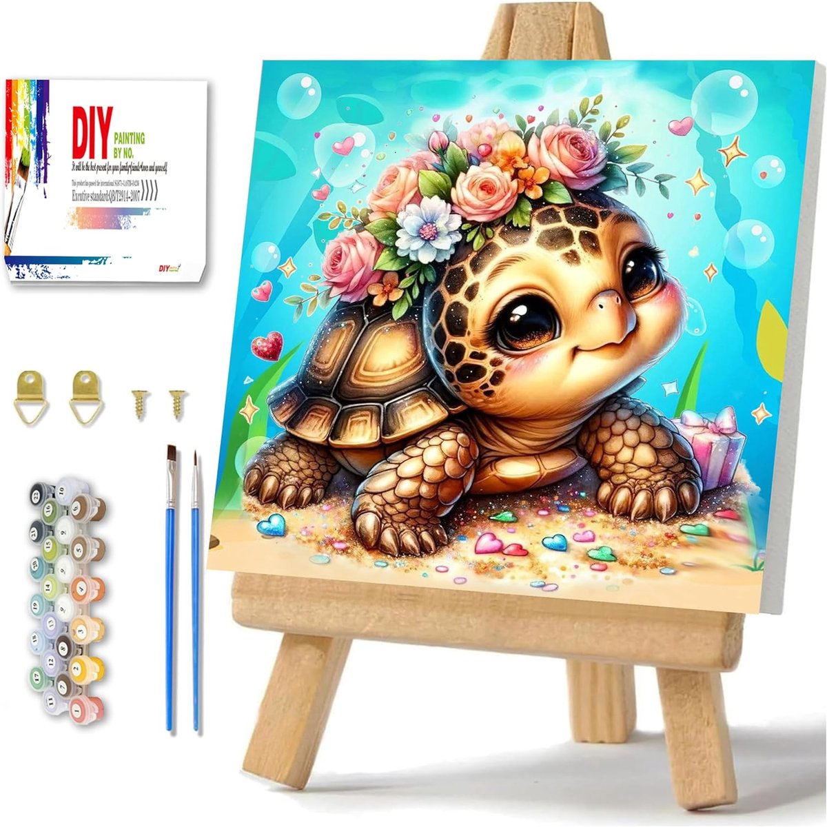 Yunruily Schilderen op nummer kinderen - zeeschildpad schilderen op nummer knder vanaf 7 8 12, verf op nummer voor - ShopVlot
