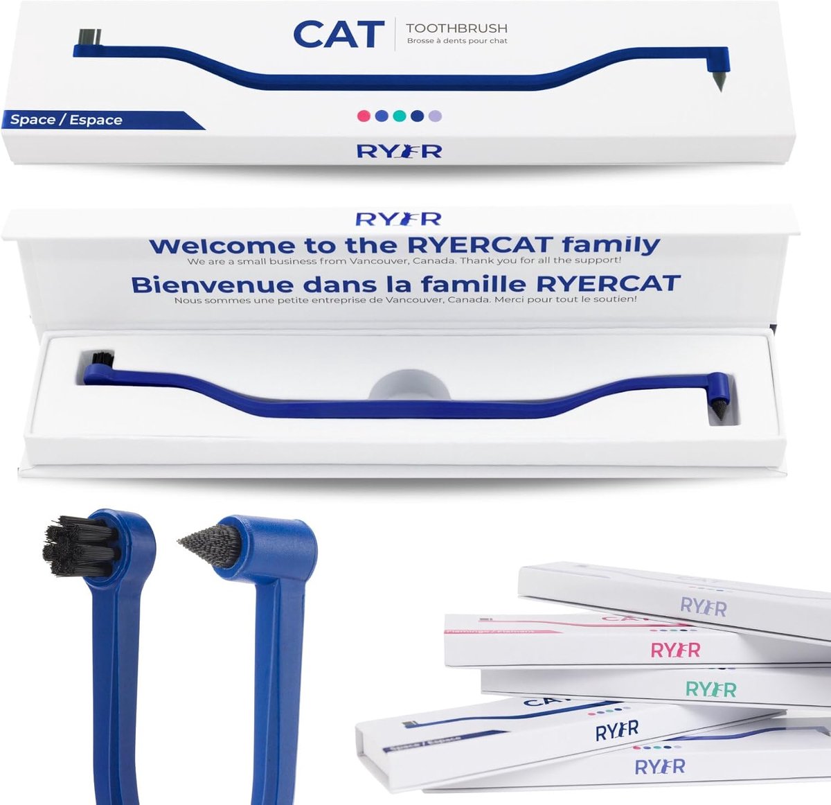 RYERCAT Double Sided Cat Toothbrush - Micro Head Kitten Toothbrush to Fit Cat or Kittens Mouths - ShopVlot
