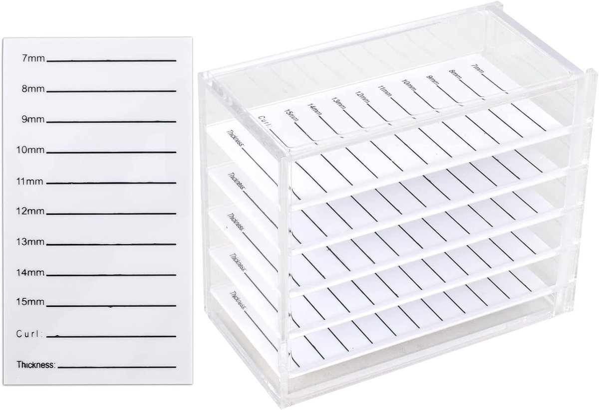 Eyelash storage box 5 lagen - acryl - transparant - ideale opbergruimte voor wimpers - ShopVlot