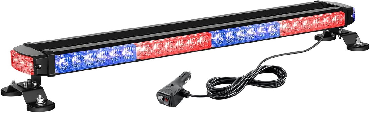 LED strip licht 66 cm - 54 LED's - rood/blauw - optimaal zicht voor auto en truck - ShopVlot