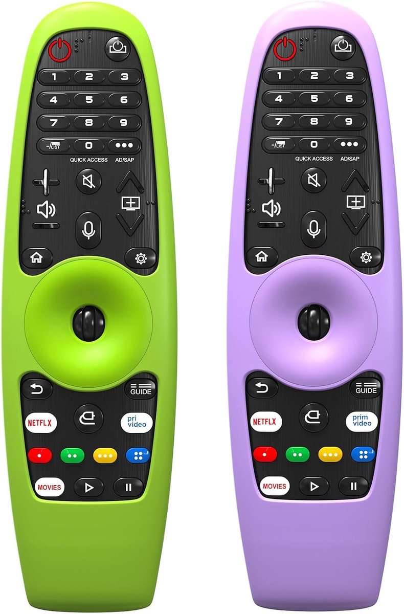 siliconen beschermhoes afstandsbediening - 2 stuks - lichtgroen en lichtgevend paars - ShopVlot
