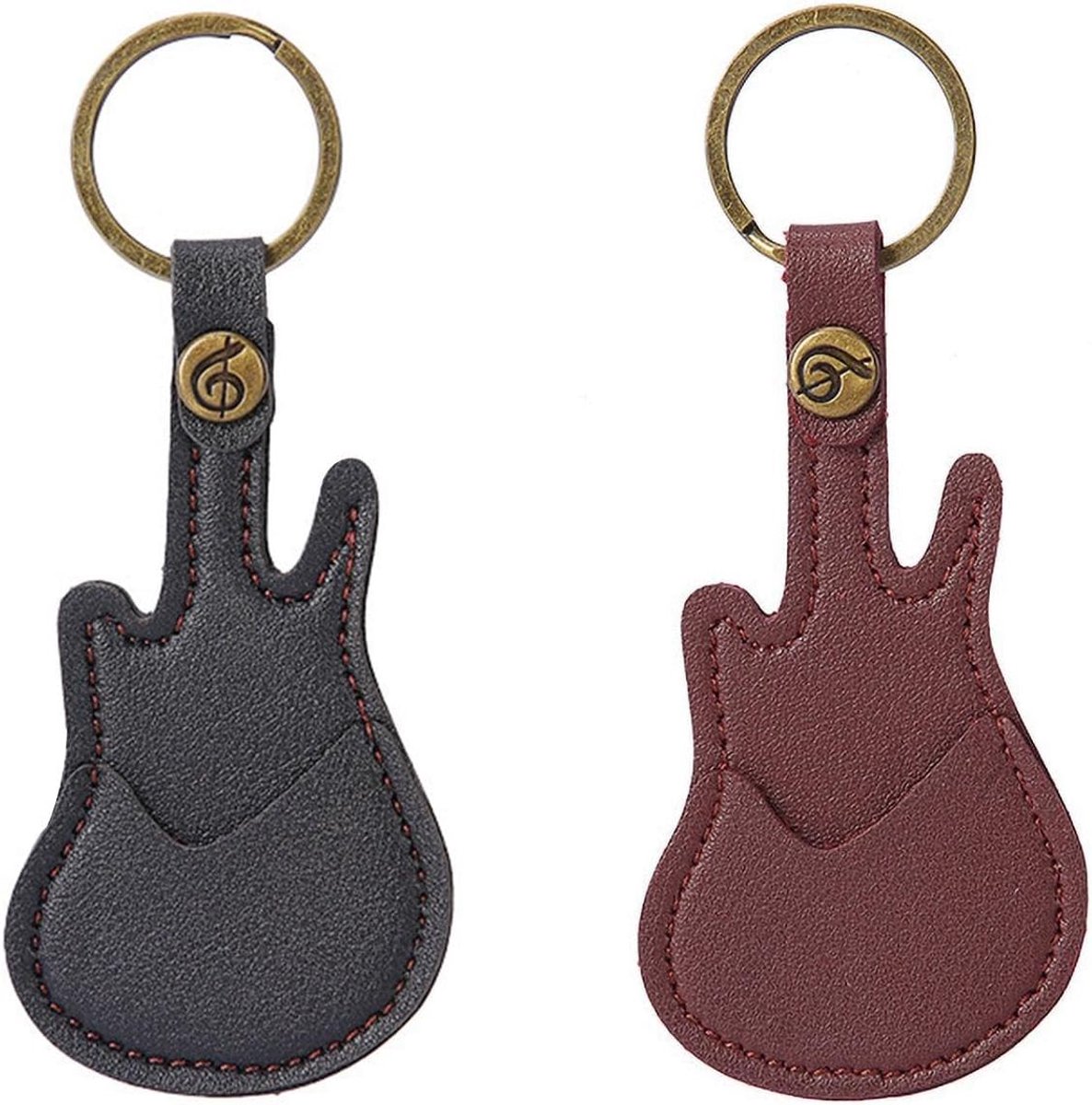 Guitar plectrum set - 2 stuks - PU materiaal - Creatieve opbergtas - Handig voor onderweg - ShopVlot