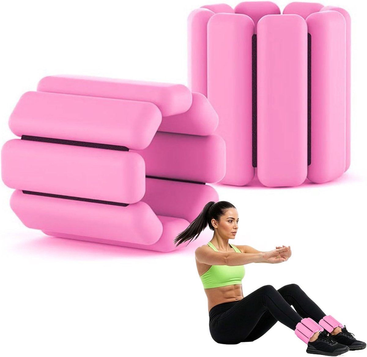 Verstelbare silicone pols- en enkelgewichten set - 2 stuks - ergonomisch ontwerp - ideaal voor yoga - ShopVlot
