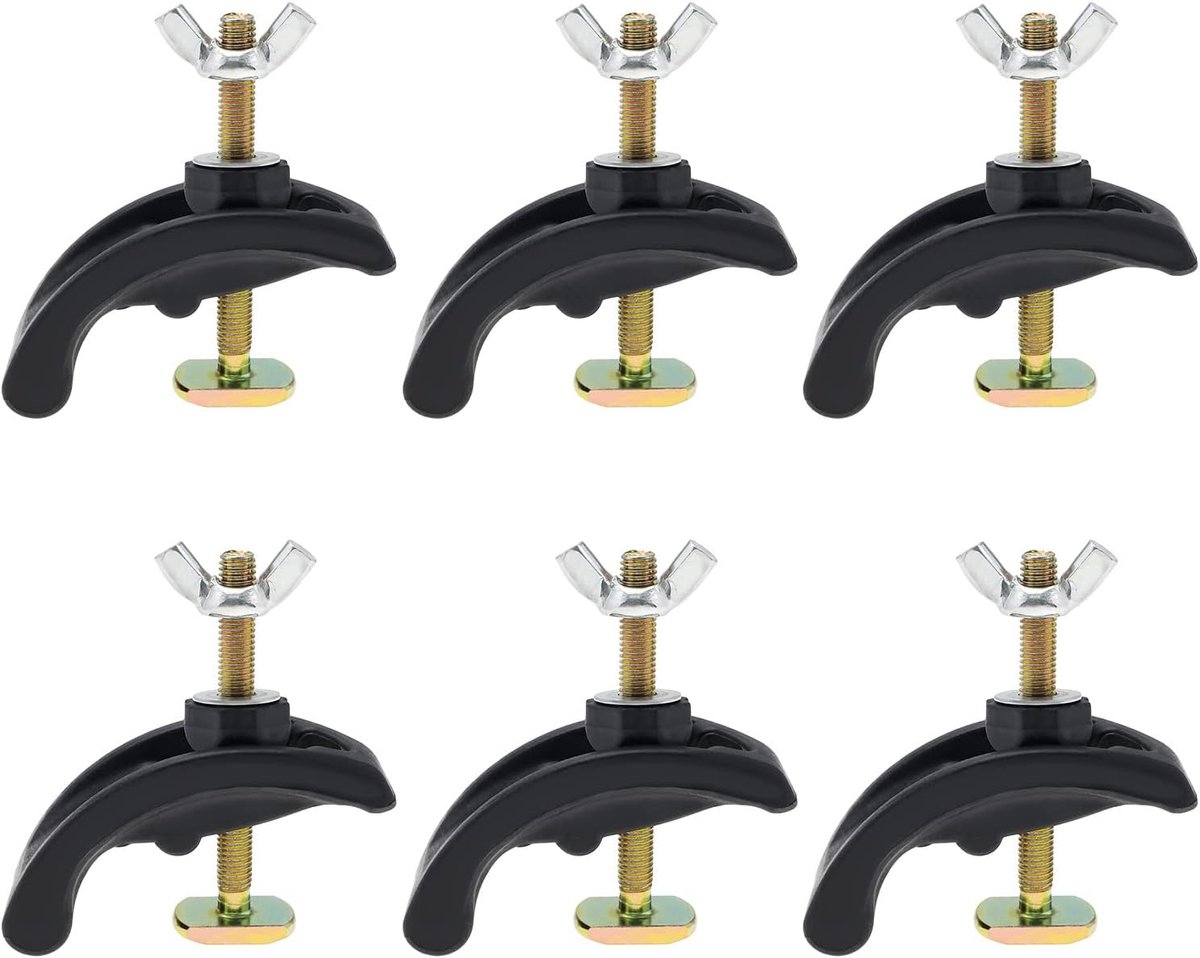 CNC Arcuate Drukplaat Klemmen 6PCS - Nylon en Metaal - Sterke Grip - Ideaal voor Houtbewerking - ShopVlot