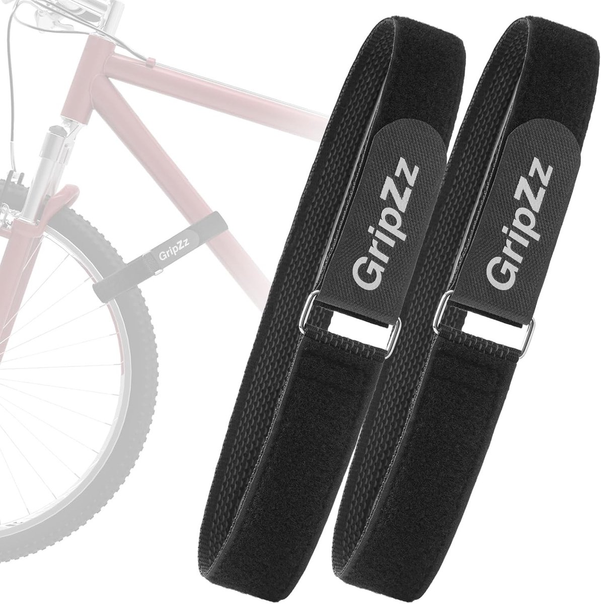 Fietsendragerriemen - Zwart - 65 cm x 3,8 cm - Verstelbare Riemen van Duurzaam Materiaal - Voor Fietsframe Fixatie