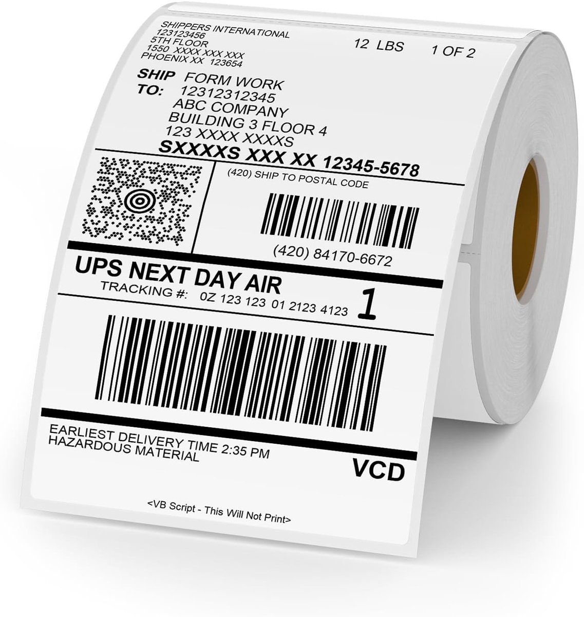 Thermische Etiketten 150 x 100 mm - Witte Vinyl Rol - Perforeerbare Zelfklevende Stickers - Waterproof verzendlabels - ShopVlot
