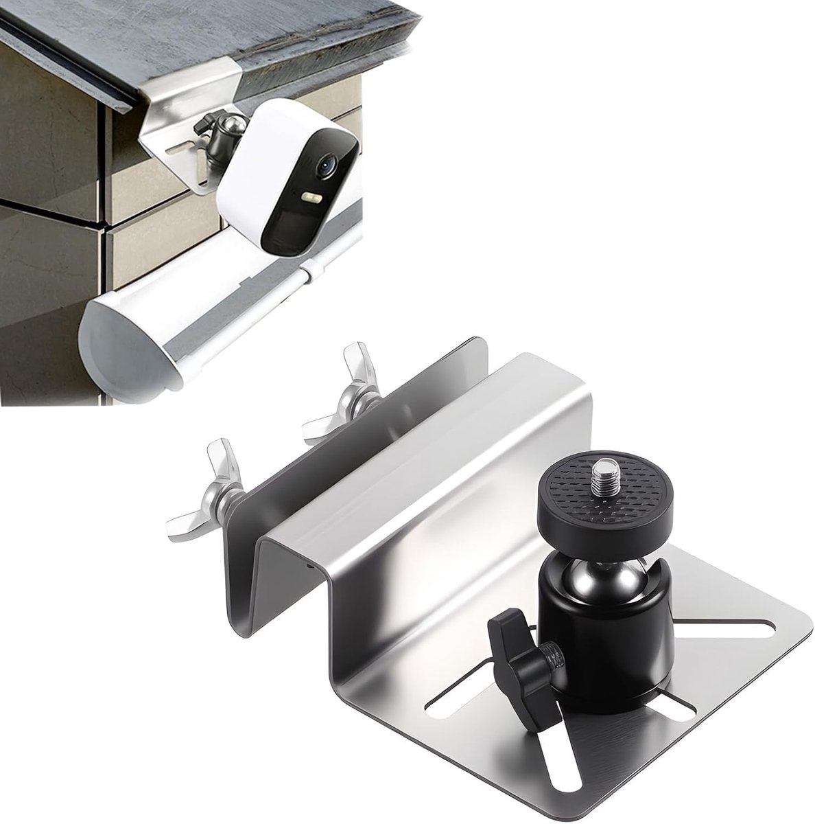 Stainless steel regengoot houder - 360° verstelbaar - geen boren nodig - veilige camera-installatie - ShopVlot
