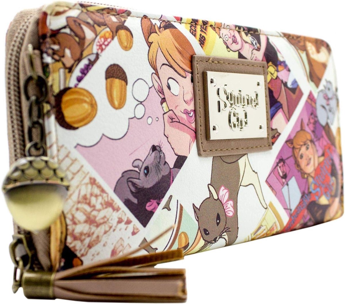 Cartoon Book Design Wallet Handbag Brown - ShopVlot